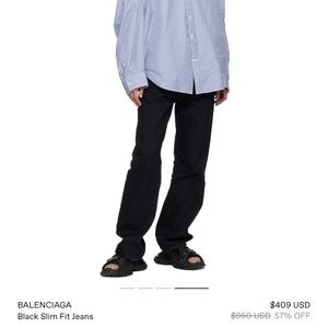 Balenciaga Unisex black straight leg jeans